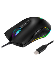 Ratón Ergonómico USB C FIRSTMEMORY 3200 DPI RGB para Juegos
