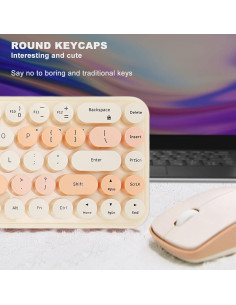 Combo Teclado Ergonómico y Ratón Inalámbrico Bewinner 68 Teclas 2