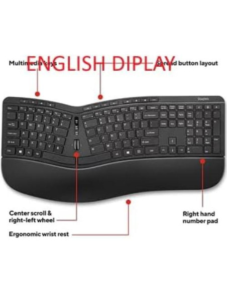 Teclado Ergonómico Inalámbrico Dividido NXT Negro Azerty