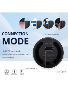 Ratón Inalámbrico Mini TIMEXPLAYER CAP3 Plata, Conexión 4 en 1 2