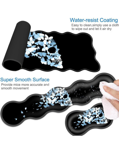 Alfombrilla de escritorio 4 en 1 EFGWSDER Calavera de mariposa