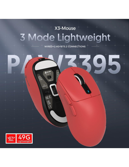 Ratón Gaming Inalámbrico MAMBASNAKE Attack Shark X3 49g