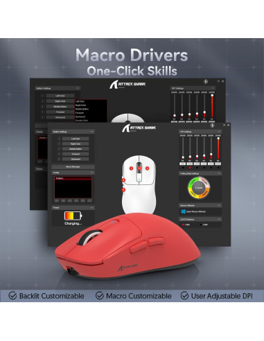 Ratón Gaming Inalámbrico MAMBASNAKE Attack Shark X3 49g