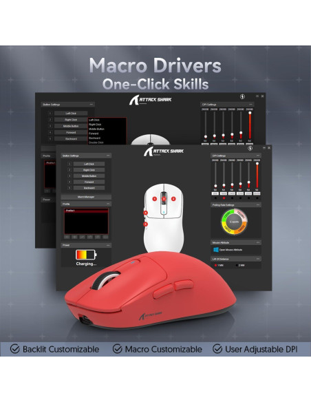 Ratón Gaming Inalámbrico MAMBASNAKE Attack Shark X3 49g