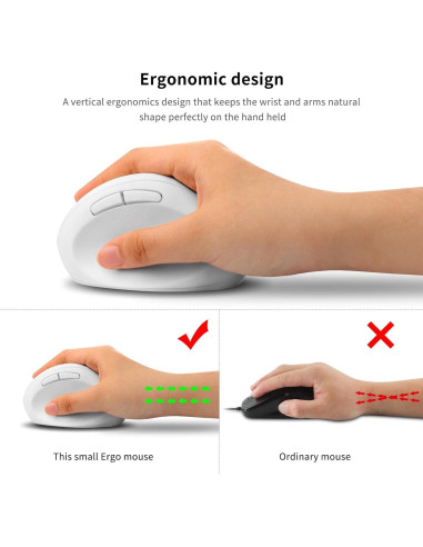 Ratón Vertical Inalámbrico Sokelinn-six Blanco 1600DPI Ergonómico