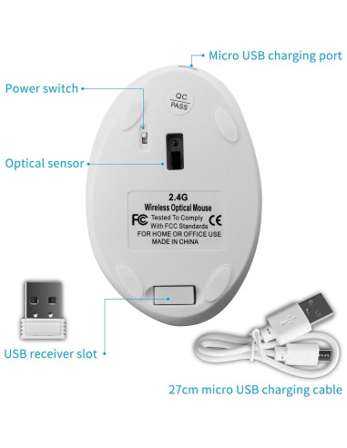 Ratón Vertical Inalámbrico Sokelinn-six Blanco 1600DPI Ergonómico