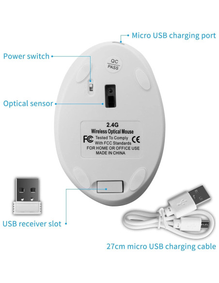Ratón Vertical Inalámbrico Sokelinn-six Blanco 1600DPI Ergonómico