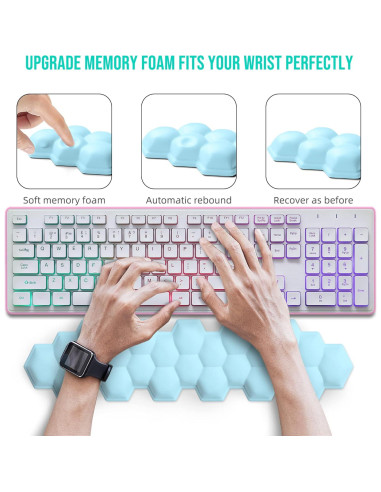 Juego de Reposamuñecas Ergonómico EYROZILL - Espuma Viscoelástica