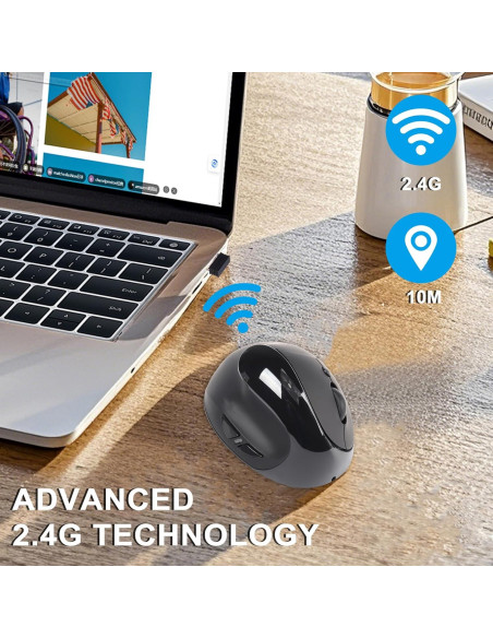 Ratón Ergonómico Vertical Inalámbrico CHUYI para Zurdos