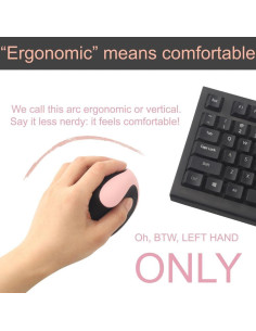 Ratón Inalámbrico Ergonómico para Zurdos URBY Rosa 2024 2