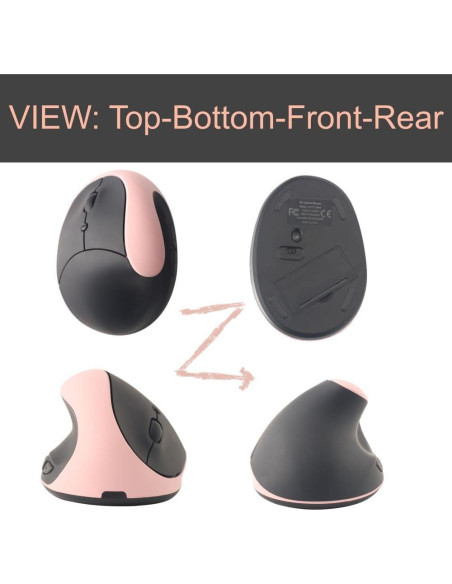 Ratón Inalámbrico Ergonómico para Zurdos URBY Rosa 2024