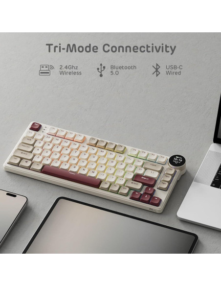 Teclado Mecánico Inalámbrico RK Royal Kludge N80 75% Marrón