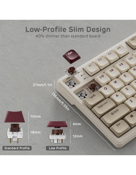 Teclado Mecánico Inalámbrico RK Royal Kludge N80 75% Marrón