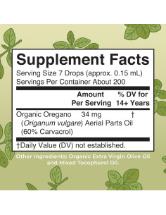 Gotas de Aceite de Orégano Orgánico MaryRuth 29.57 mL 2