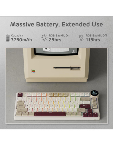 Teclado Mecánico Inalámbrico RK Royal Kludge N80 75% Marrón