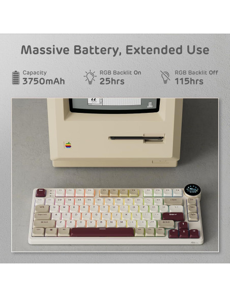 Teclado Mecánico Inalámbrico RK Royal Kludge N80 75% Marrón