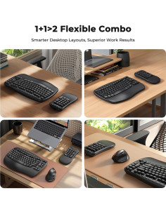 Teclado Inalámbrico Ergonómico Meetion K9330 con Teclado Numérico 2