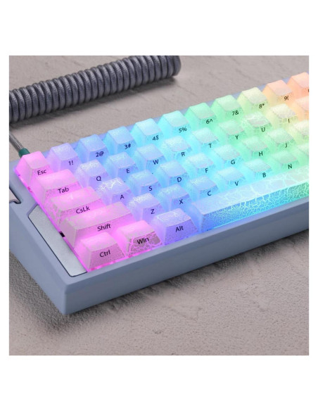 Teclado Mecánico Personalizado dagaladoo 123 Teclas PBT Hielo Blanco