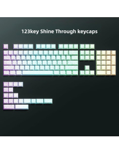 Teclado Mecánico Personalizado dagaladoo 123 Teclas PBT Hielo Blanco 2