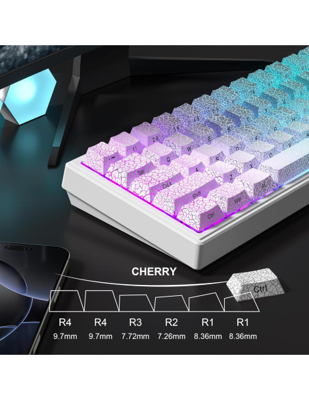 Teclado Mecánico Personalizado dagaladoo 123 Teclas PBT Hielo Blanco