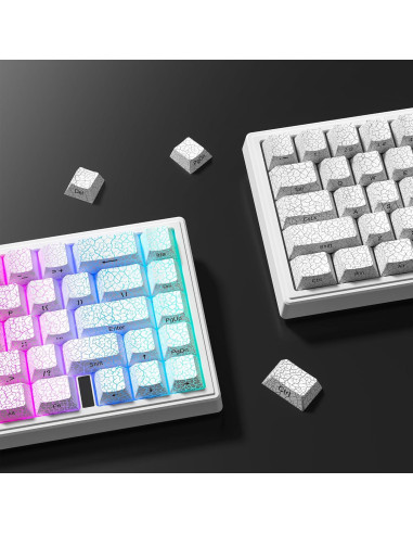 Teclado Mecánico Personalizado dagaladoo 123 Teclas PBT Hielo Blanco