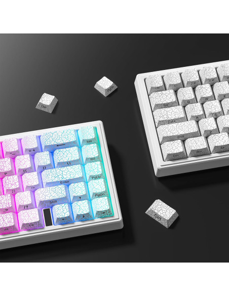 Teclado Mecánico Personalizado dagaladoo 123 Teclas PBT Hielo Blanco