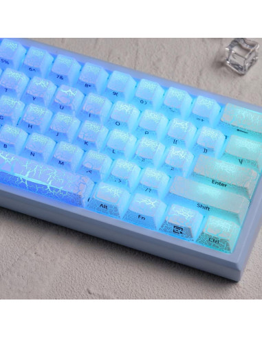 Teclado Mecánico Personalizado dagaladoo 123 Teclas PBT Hielo Blanco