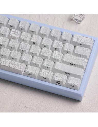 Teclado Mecánico Personalizado dagaladoo 123 Teclas PBT Hielo Blanco
