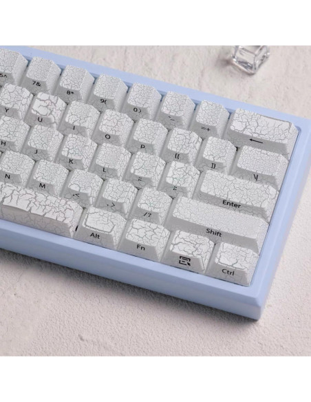 Teclado Mecánico Personalizado dagaladoo 123 Teclas PBT Hielo Blanco