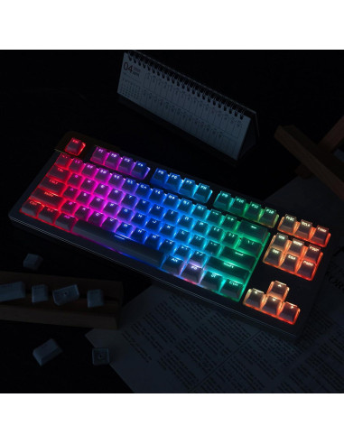 Juego de Teclas Mecánicas Mintcaps Cristal Blanco 134 Teclas