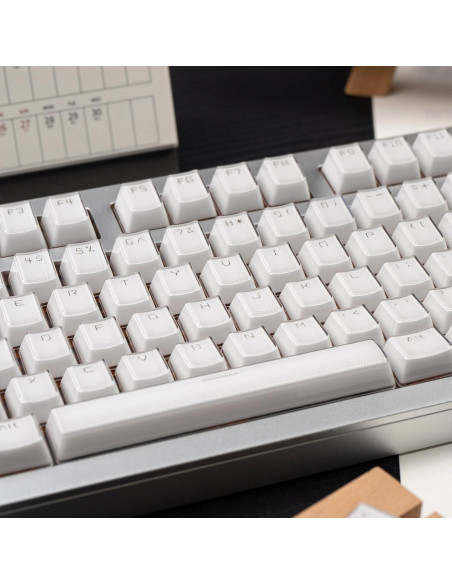 Juego de Teclas Mecánicas Mintcaps Cristal Blanco 134 Teclas