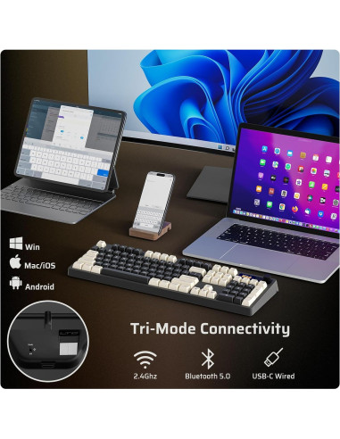 Teclado Mecánico Inalámbrico LTC NB1041 PRO RGB 104 Teclas