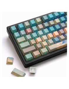 Teclado Mecánico Dagaladoo PBT Doble Tiro 132 Teclas Verde/Azul