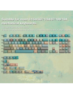 Teclado Mecánico Dagaladoo PBT Doble Tiro 132 Teclas Verde/Azul 2