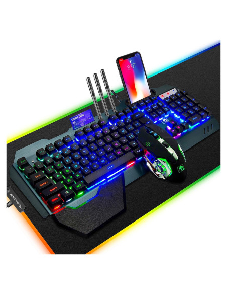 Combo Teclado Mecánico y Ratón RGB FELiCON K13 con Alfombrilla