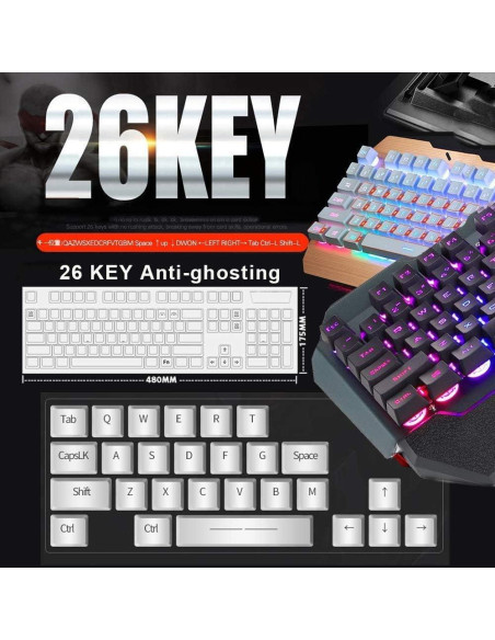 Combo Teclado Mecánico y Ratón RGB FELiCON K13 con Alfombrilla