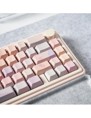 Juego de Teclas PBT Rosa Cherry para Teclados Mecánicos 61-108
