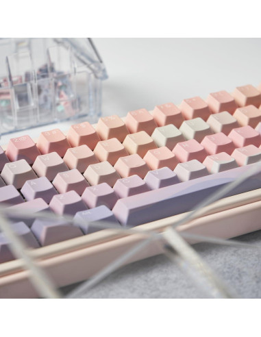 Juego de Teclas PBT Rosa Cherry para Teclados Mecánicos 61-108