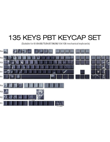 Conjunto de Teclas Mecánicas Tsung PBT 135 Teclas Bamboo Sea