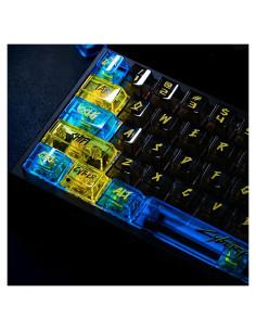 Teclado Mecánico ULTRAEQUIP 172 Teclas Clear Cyberpunk RGB