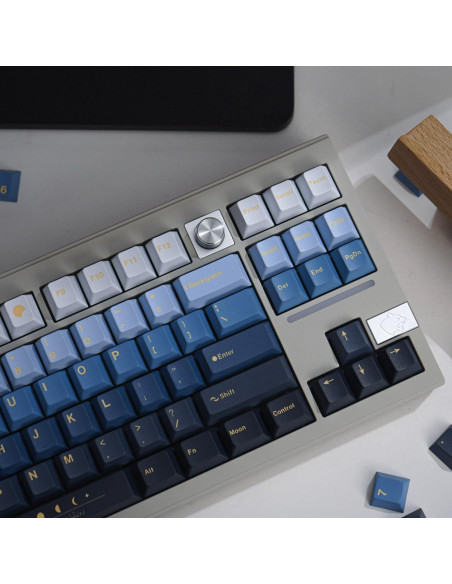 Juego de Teclas PBT Mintcaps 130 Teclas Luna Perfil Cherry