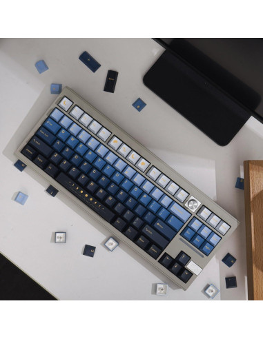 Juego de Teclas PBT Mintcaps 130 Teclas Luna Perfil Cherry