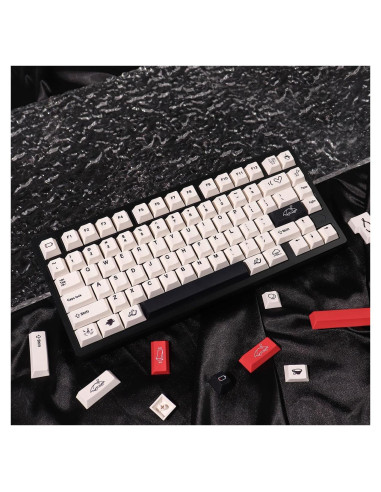 Teclado Mecánico 160 Teclas PBT Beige Mintcaps - Perfil Cherry