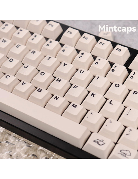 Teclado Mecánico 160 Teclas PBT Beige Mintcaps - Perfil Cherry Teclado Mecánico 160 Teclas PBT Beige Mintcaps - Perfil Cherry