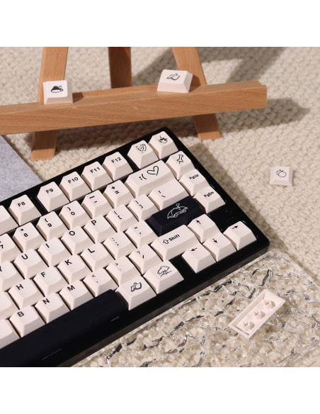 Teclado Mecánico 160 Teclas PBT Beige Mintcaps - Perfil Cherry Teclado Mecánico 160 Teclas PBT Beige Mintcaps - Perfil Cherry