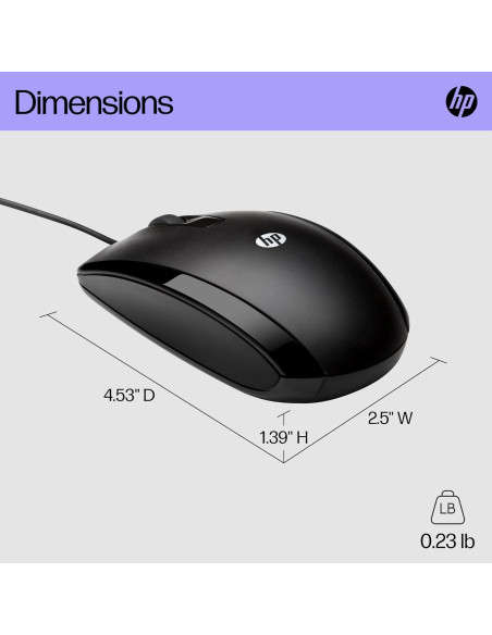 Ratón con Cable HP X500 USB Negro para PC y Mac