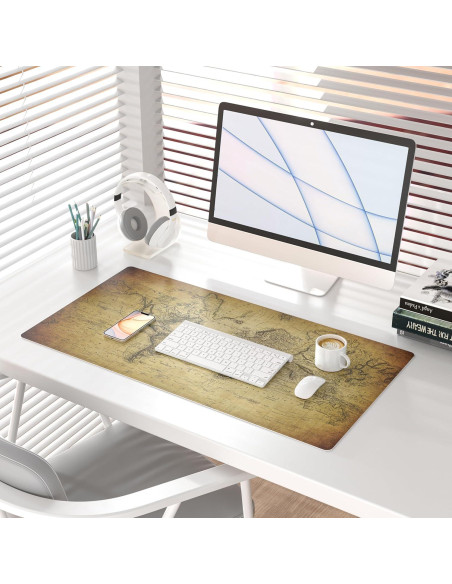 Almohadilla de Escritorio QiyI 80x40 cm Cuero PU Mapa 1814 Almohadilla de Escritorio QiyI 80x40 cm Cuero PU Mapa 1814