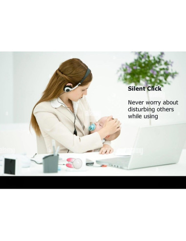 Ratón Inalámbrico Bluetooth Lindo Conejito Rosa y Blanco