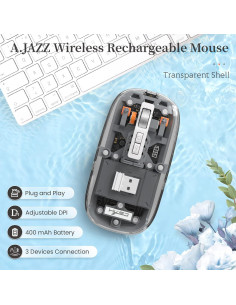 Ratón Inalámbrico A.JAZZ T900 Bluetooth 5.1 Recargable Negro 2