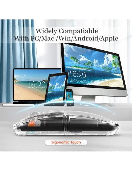 Ratón Inalámbrico A.JAZZ T900 Bluetooth 5.1 Recargable Negro